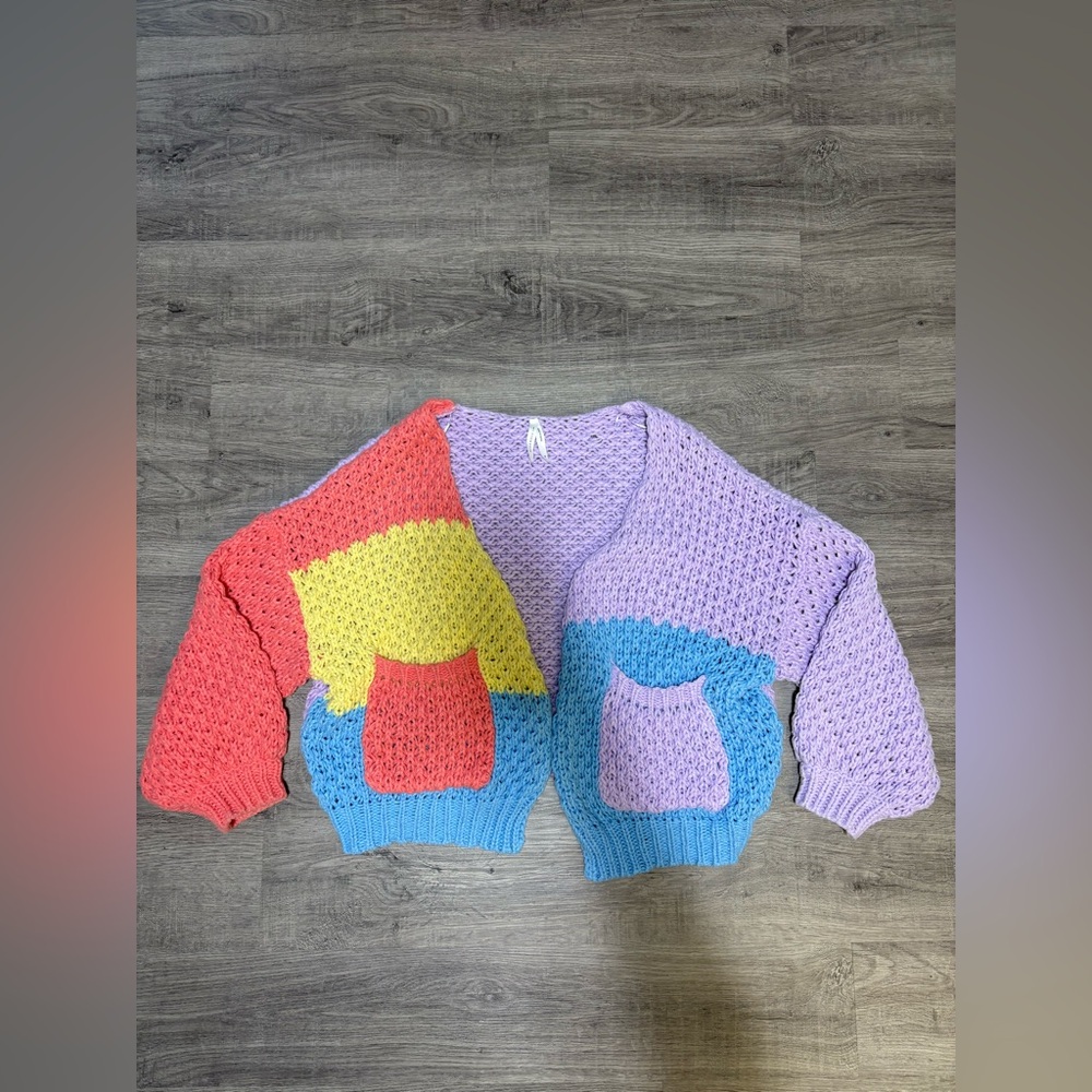 Dreamers By Debut Colour Block Chunky Cardigan